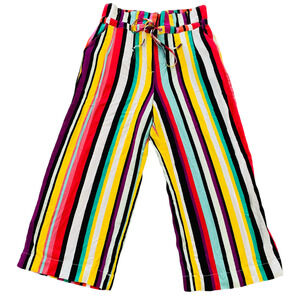 7th Avenue Design Studio‎ Size 12 Stripe Palazzo Wide Leg Colorful Pants Rayon